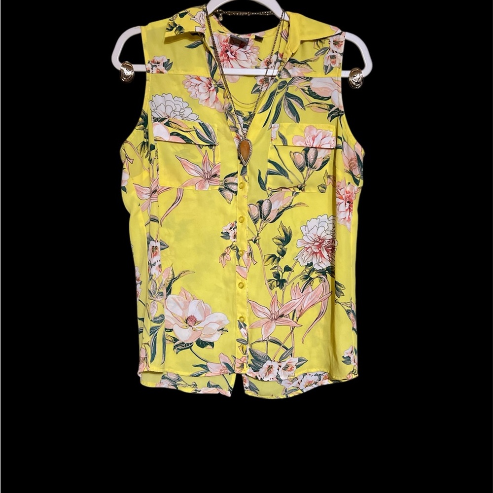 Soho Yellow Button Down Shirt with Mandarin Collar